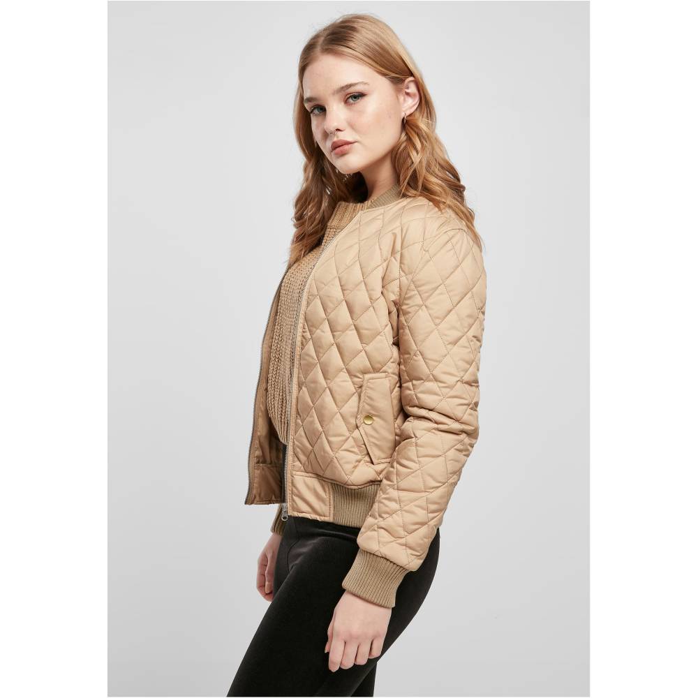 Urban Classics - Diamond Quilt Nylon Jacke - Beige